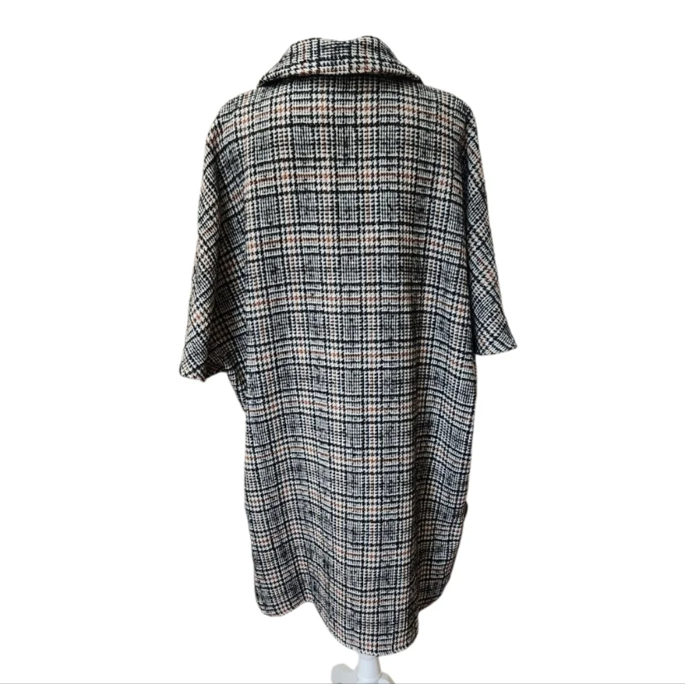 THML NWT Women's Plaid Houndstooth Open Front Jacket/Poncho Combo, Small